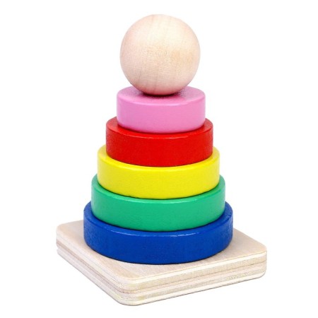 Children's wooden pyramid "brightness" 8 × 5.5 × 5.5 cm