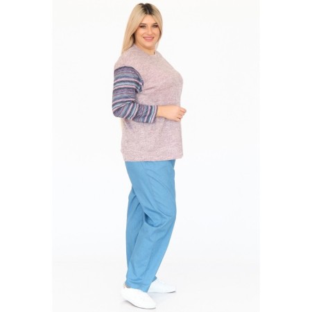 Female trousers, size 54, blue color-2