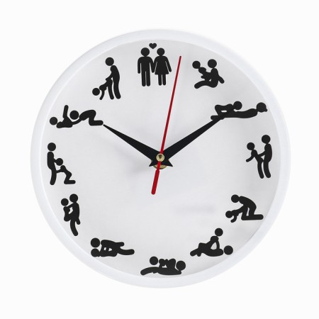 Watch Wall Interior "Poses 18+", D-20 cm, interior, silent, white