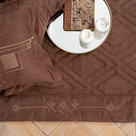 Cover with pillowcases "Bridget", size 230x250 cm, brown color-2