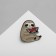 Lazvets icon with watermelon, colored in ferrous metal