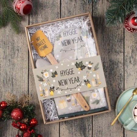 New Year's Set Gift "Hygge" mittens-spot, silicone blade-1
