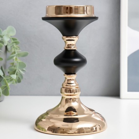 Summary Metal for 1 candle "Black Night" Gold 19x11x11 cm-1