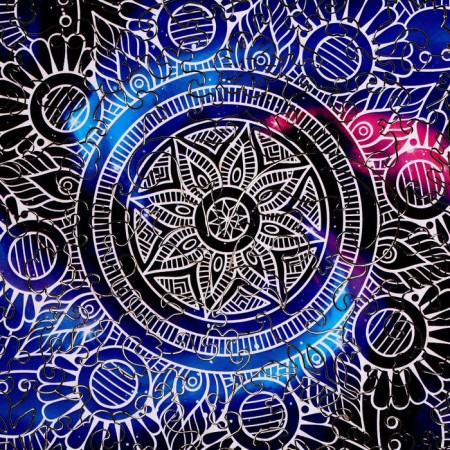 Puzzle wooden figured "Harmony of the world", round-6