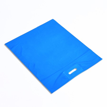 Polyethylene package with a cut handle, azure 50-60 cm, 70 μm-1