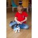 Robot dog “Ki-ki”, programmable, on the control panel, interactive: sound, light, dancing, musical, on batteries, in Russian, blue