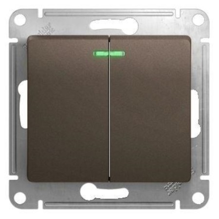 Switch Sche GSL000853 Glossa, SP, 10A, 2 keys, chocolate color