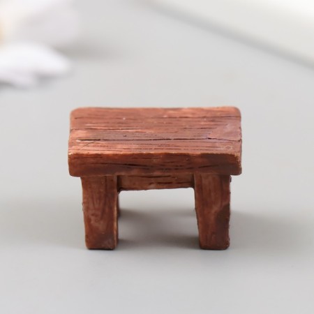Figure for Florarium Polystone "Wooden table" 3.3x2.3x2.3 cm-1