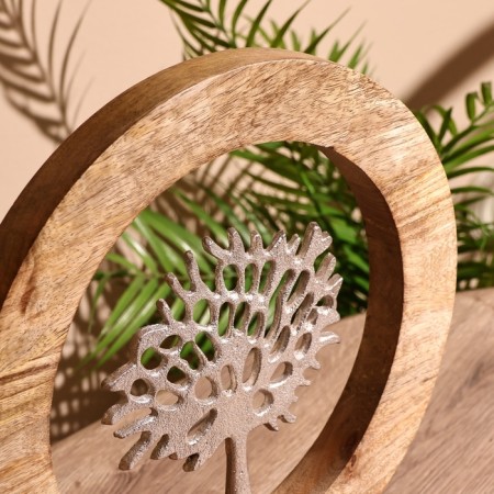 Interior souvenir in the wooden ring "Tree" 30x8x33 cm-4