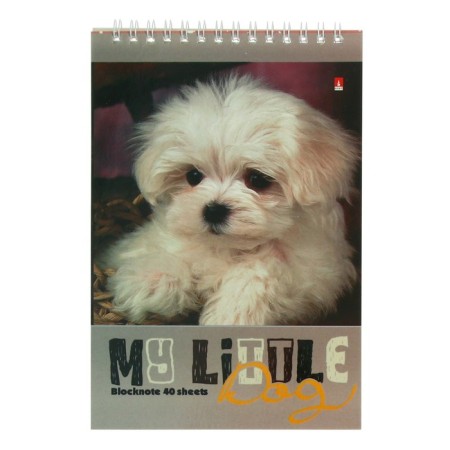 Notepad A5, 40 sheets on the crest "Dog", cover laminated cardboard, block 55 g/m2, mix-1