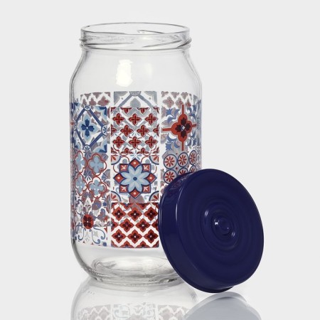 Glass Bank for bulk products "Mosaic", 1 liter-2