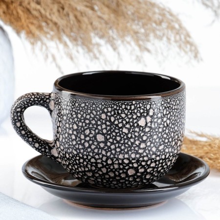 Tea couple "Tea" 0.5l / 12x7.5cm + saucer 15cm, marble-1