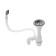 Kitchen sink "Vladiks", cut, with a siphon, 58x48 cm, left, stainless steel 0.6 mm