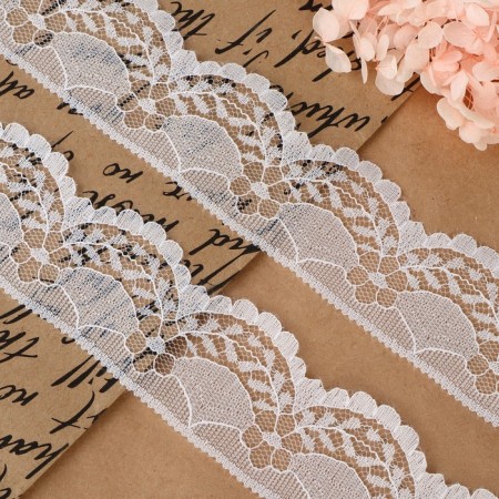 Capricon lace, 40 mm × 10 ± 1 m, white color-1