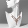 Set 2 objects: earrings, necklace "elite" waterfall, white color in gold, 30 cm