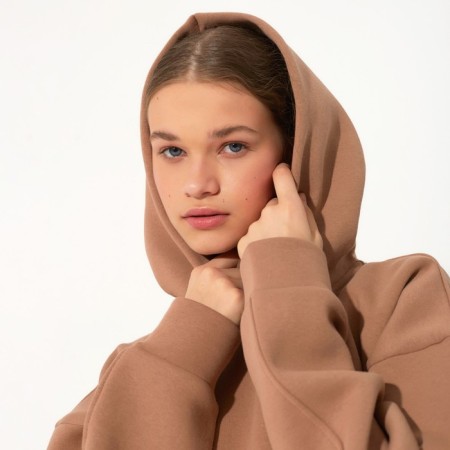 Hoody women Minaku: Casual Collection, Powder Color, Size 48-4
