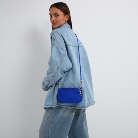 Bag Women's Cross-Bodi with a zipper, blue color-9