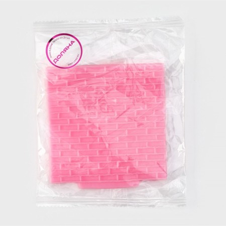 Mold Dolyana "Brick Wall", silicone, 10 × 10 cm, pink color-4