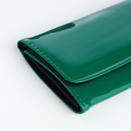 Women's wallet on magnet, green color-3