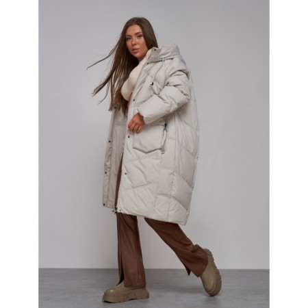 Coat insulated winter feminine, size 42, color light gray-19