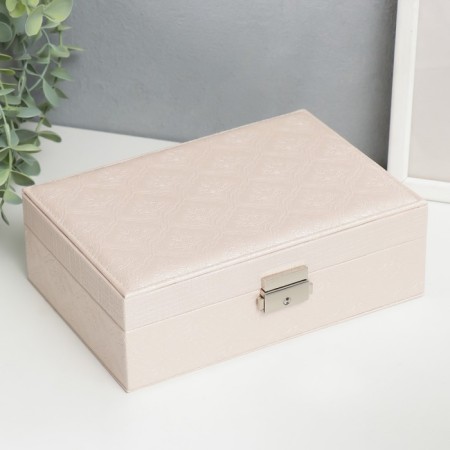 Casket to the leatherette for jewelry "Damascus" Cream 7.5x22x15 cm