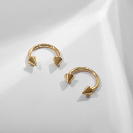 Circular in an eyebrow (piercing), spike, d = 8 mm, pair, gold color-1