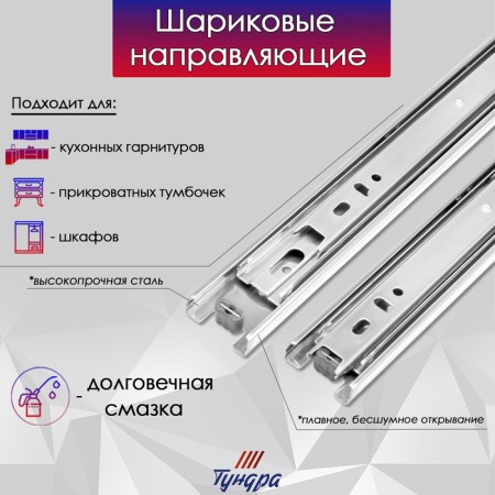 Ballic guides, complete advance, l = 500 mm, H = 35 mm, 2 pcs. In the set-1