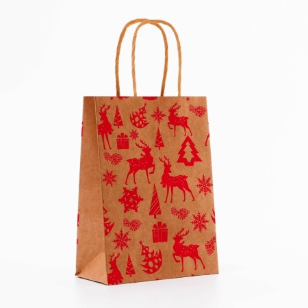 Craft package with embossing, round handle, "forest" 15 x 21 x 8 cm, 120 g-3