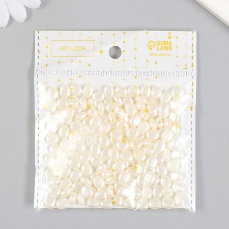 Beads for creativity plastic "Flat pearls" set of 20 g-3