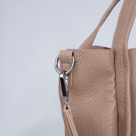 Bag Women's Tout on the button, a lightning cosmetic bag, beige color-3