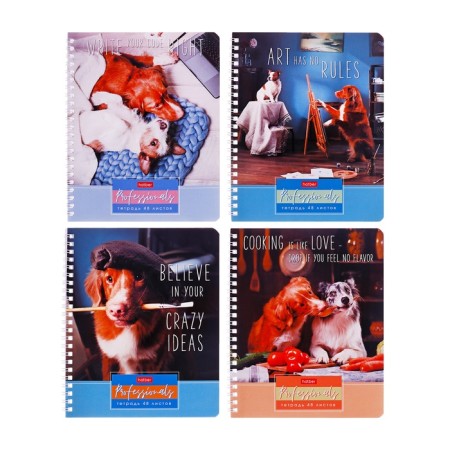 Notebook of 48 sheets in a cage on the crest "Professionals", cover coated cardboard, an offset block 65g/m2, mix-6
