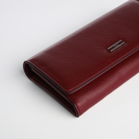 Women's wallet on a magnet, burgundy color-2
