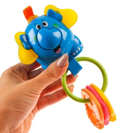 A rattle "Elephant", with elastic elements, color of mix, crush me-1