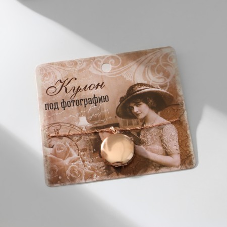 Pendant for photo "Edel" circle, color pink gold, 40 cm-1