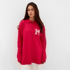 Jumper Women's Mist with a Polo collar pink, p. L (48-50)