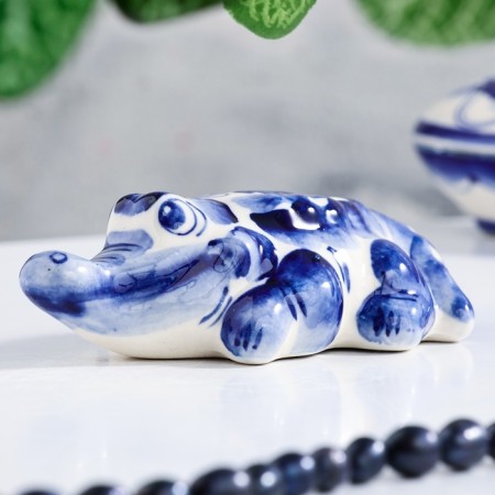 Souvenir "Crocodile", lies, medium, 3 cm, gzhel