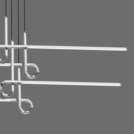 Suspended chandelier Mantra Cinto, Led, 3360lm, 3000k, 1155x85x630 mm, chromium color-3
