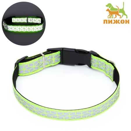 Collar with reflective ornament, 55 x 2.5 cm, light green