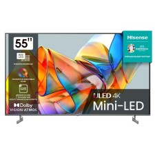 Телевизор HISENSE 55U6KQ, 55", 3840x2160,DVB-T2/C/S2,HDMI 3,USB 2,m-LED,Smart TV,черный