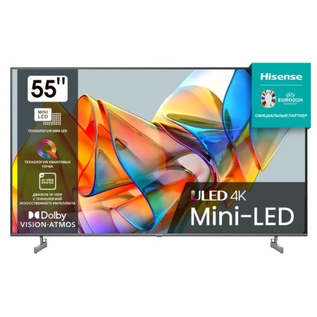 TV HISENSE 55U6KQ, 55 ", 3840x2160, DVB-T2/C/S2, HDMI 3, USB 2, M-LED, Smart TV, Black