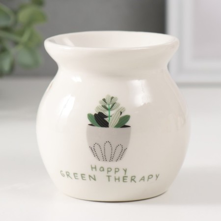Aroma lamp ceramics "Pot flower" white 7.2x7.2x7.8 cm