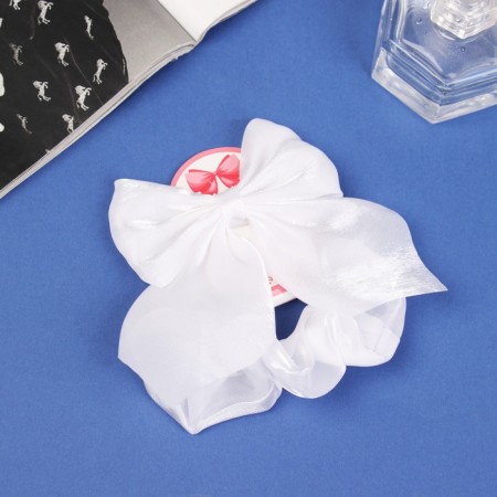 Hair set "Schoolgirl" (elastic band 10 cm, clamp 9 cm) classic volume, white