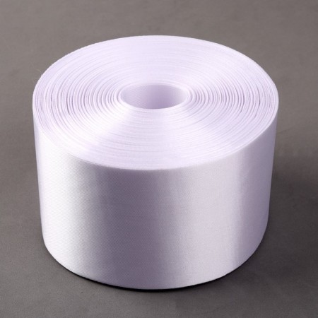 Satin tape, 80 mm × 100 ± 5 m, white color-1