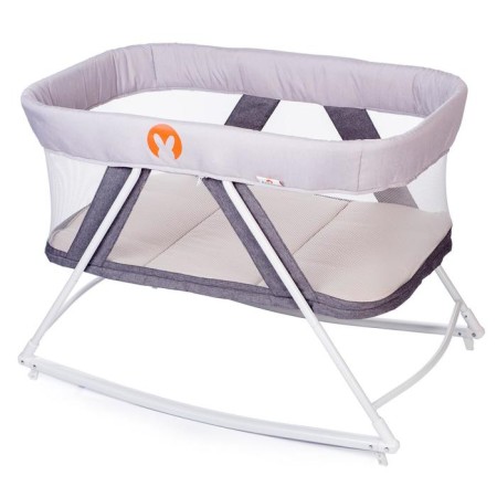 Rocking Crista Club bed, light gray color-1
