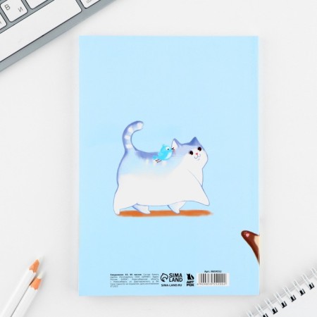 Diary A5, 80 l. Thin cover "Many cats"-4