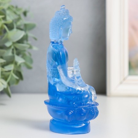 Souvenir Polystone "Buddha Varada Mudra - Greeting" Blue 13 cm-1