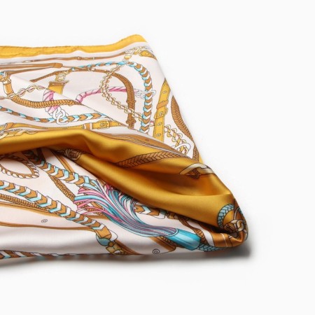 Women's scarf minku 70*70 cm, mustard-1