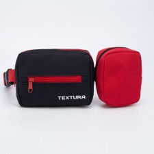 Board children's belt on a zipper, textura, outer pocket, black/red color