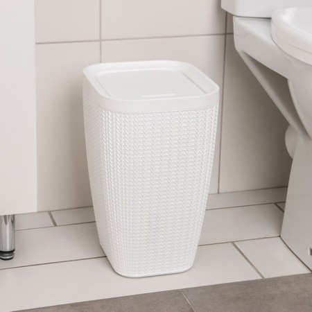 Garbage container "knitted weaving", 10 l, white color