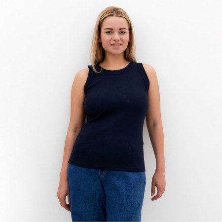 T-shirt female, dark blue color, size 44 (m)